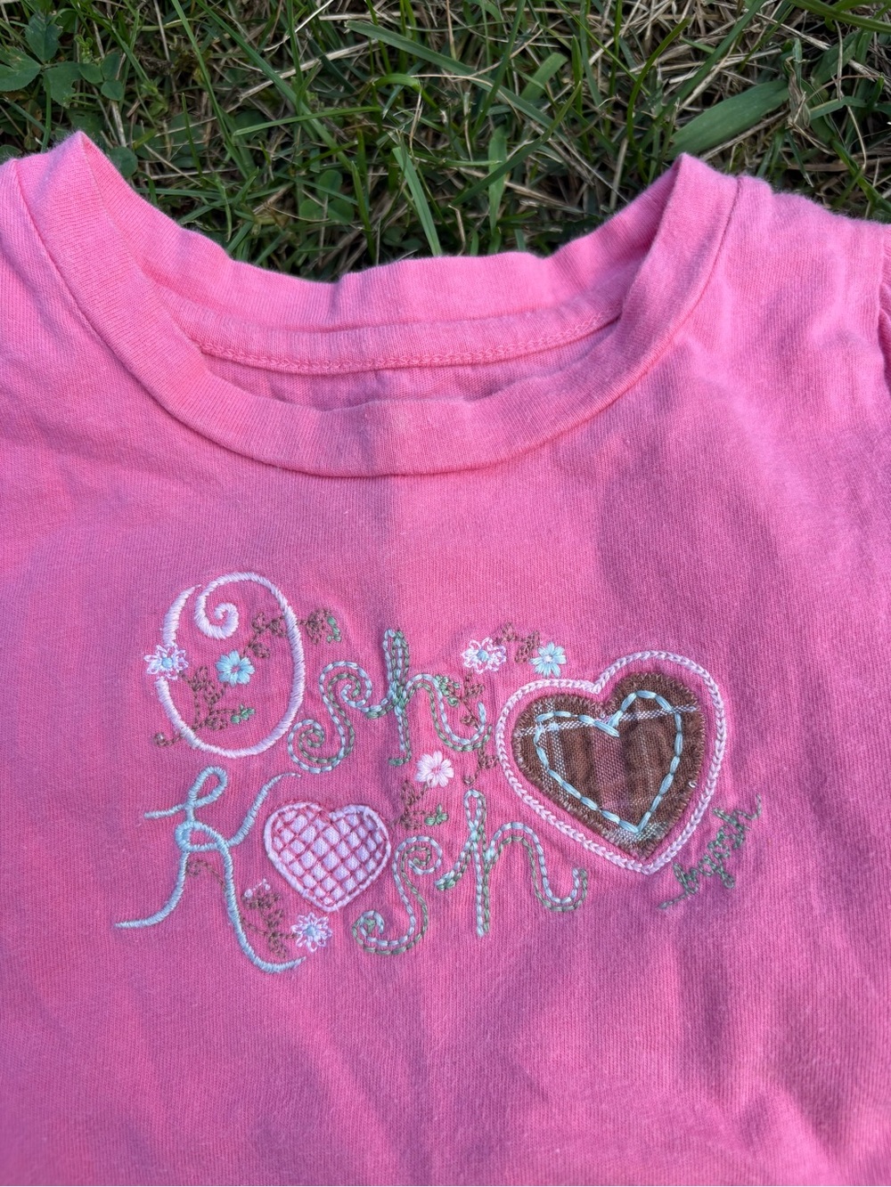 OshKosh B'gosh Pink Heart Embroidered Short Sleeve Tee